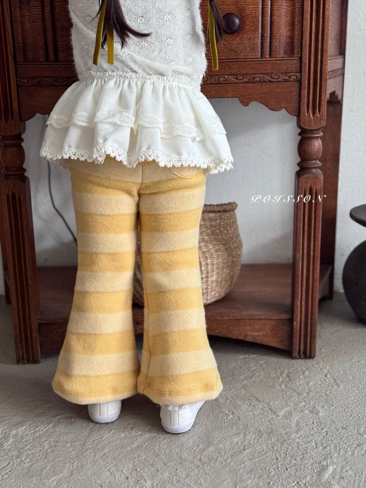 Striped bootcut pants