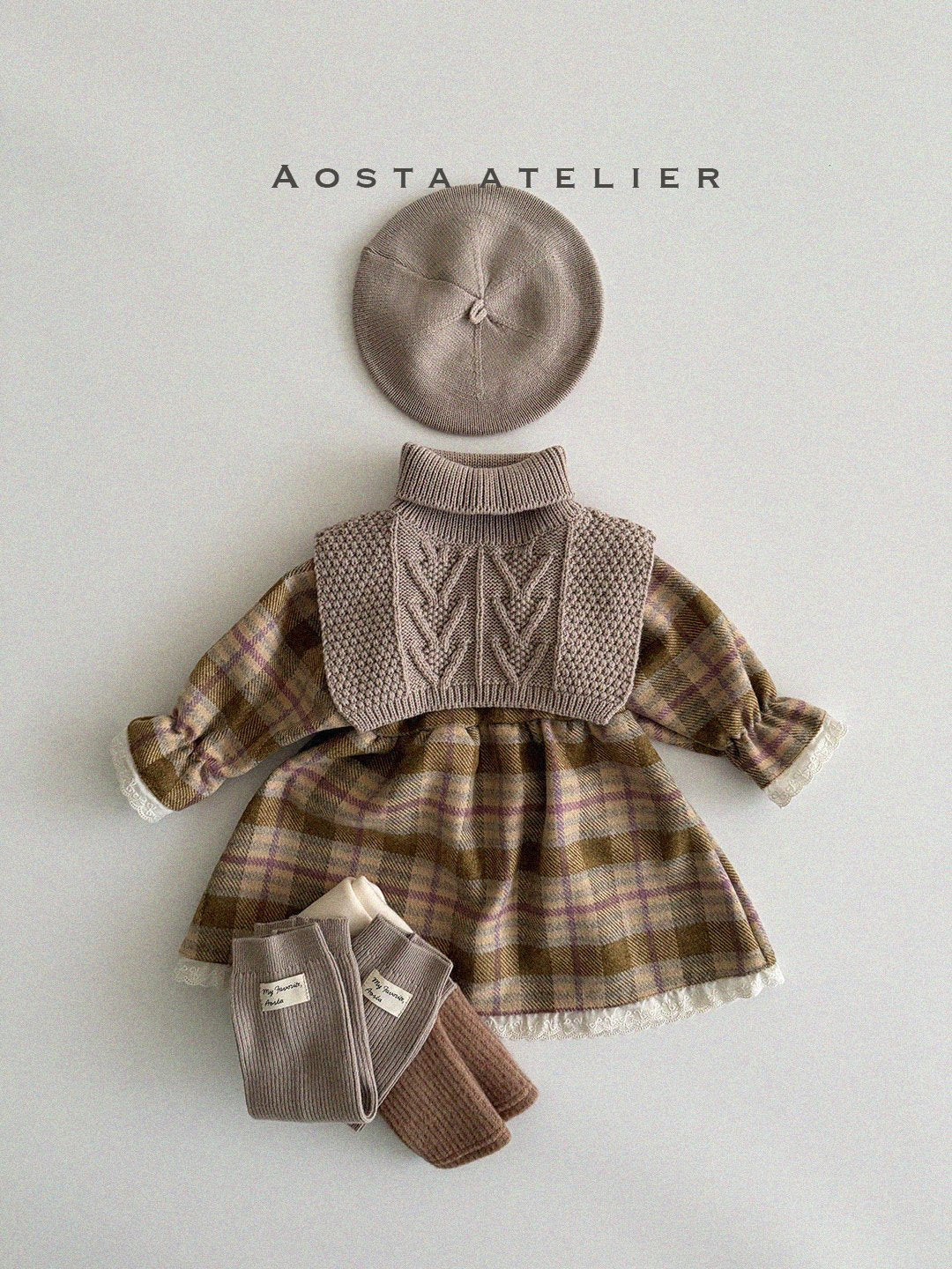 Wool check dress