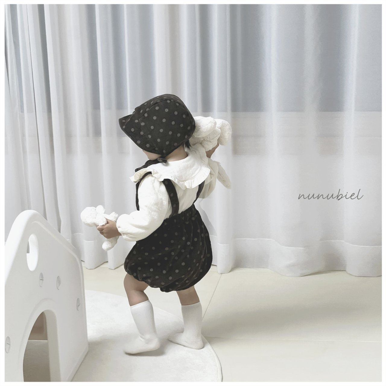 Dot romper & bonnet