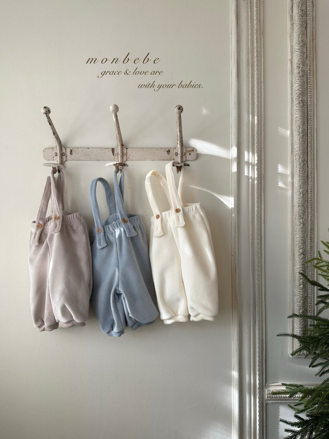 Velour suspender pants