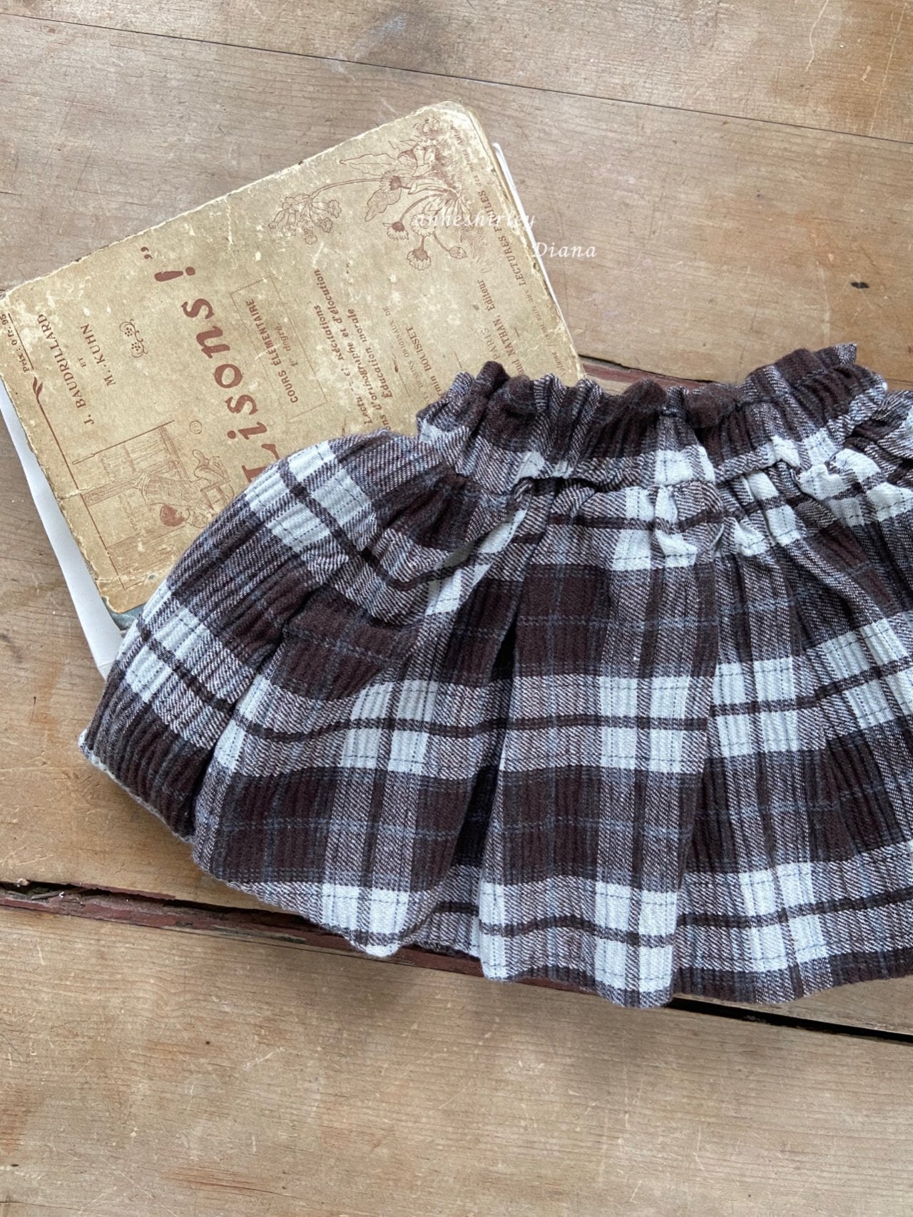 Pumpkin check skirt