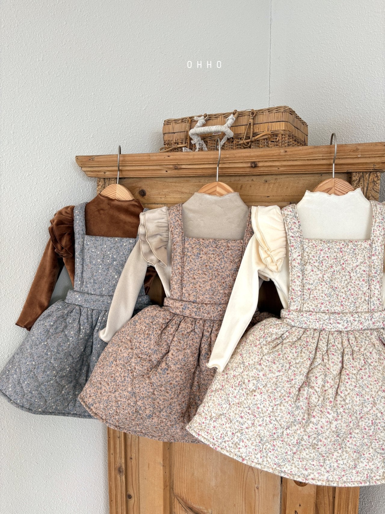 Floral quilted overall skirt