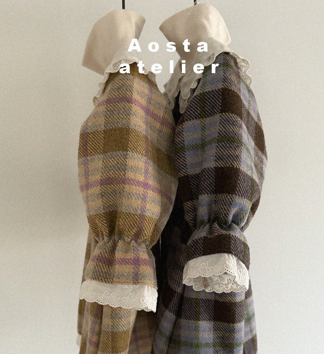 Wool check dress