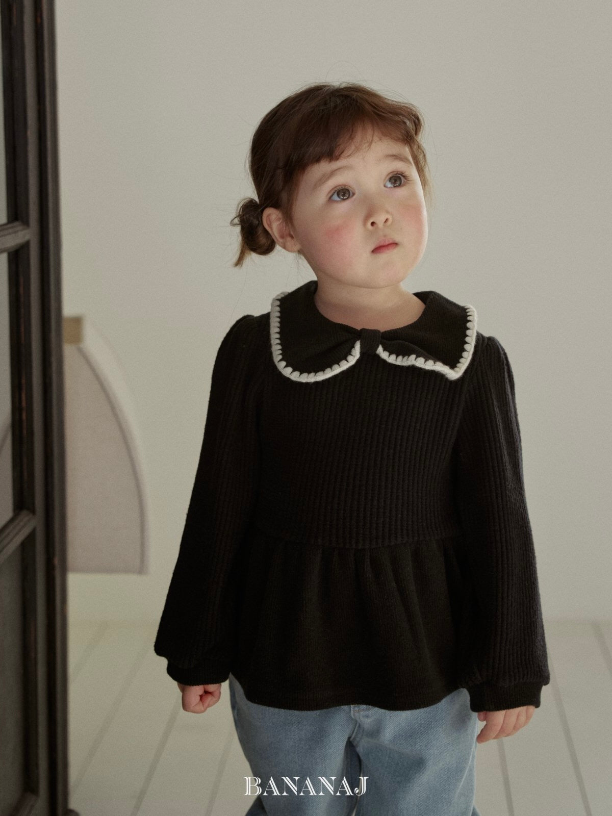 Ribbon waffle collar T