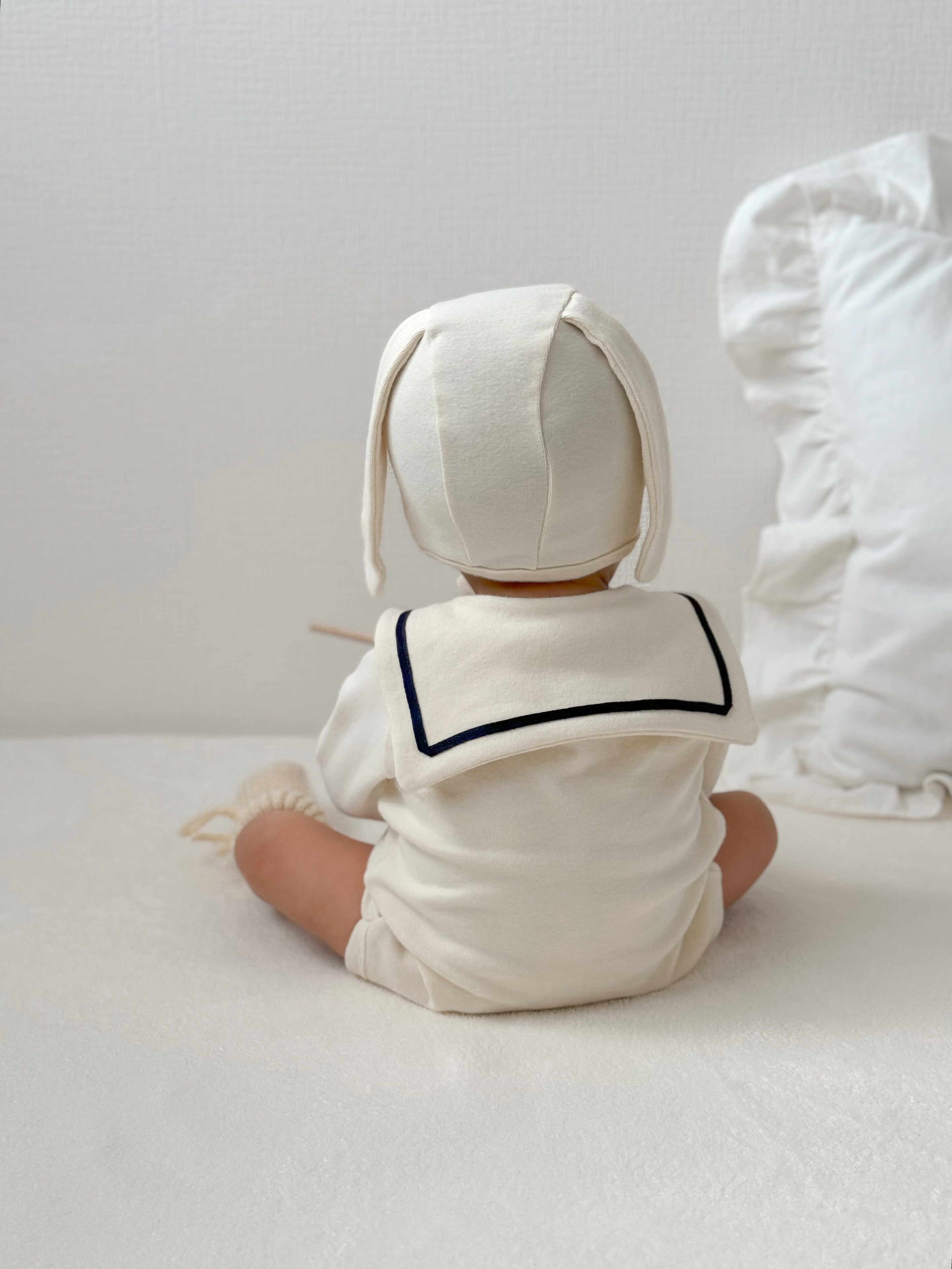 Bunny sailor suit with bonnet