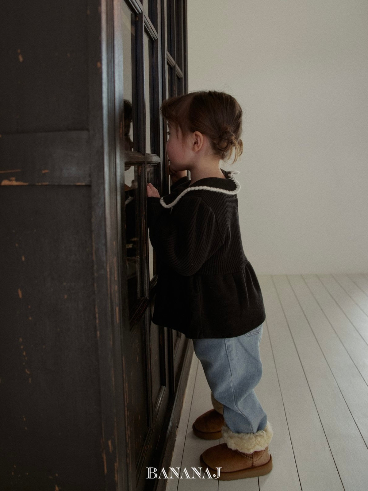 Ribbon waffle collar T