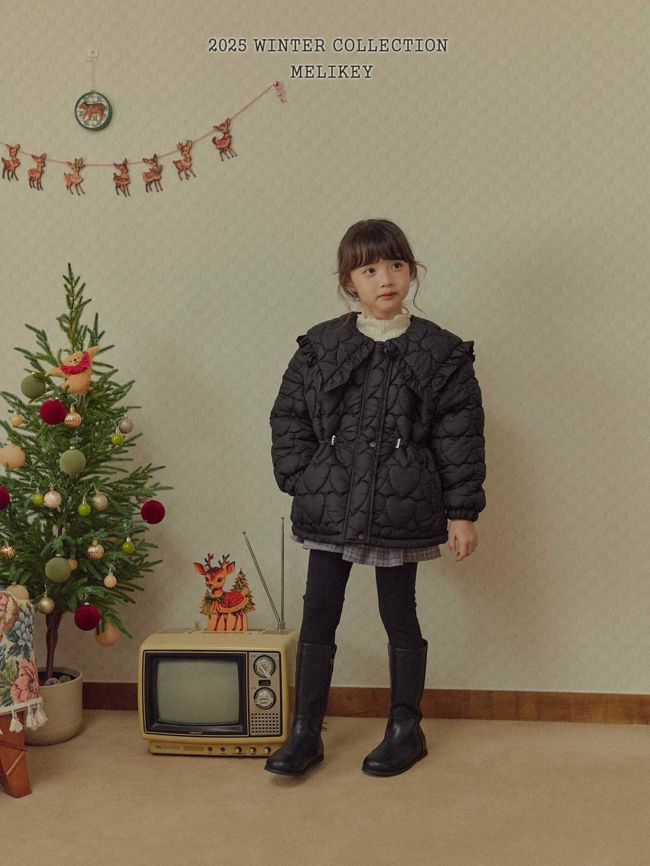 Heart quilted padding jacket