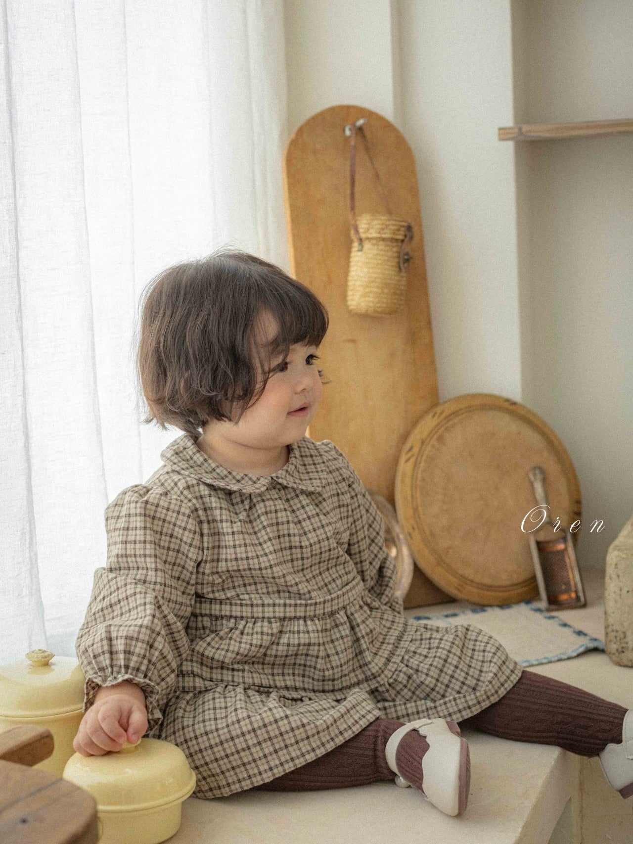 Brioche check rompers (girls)