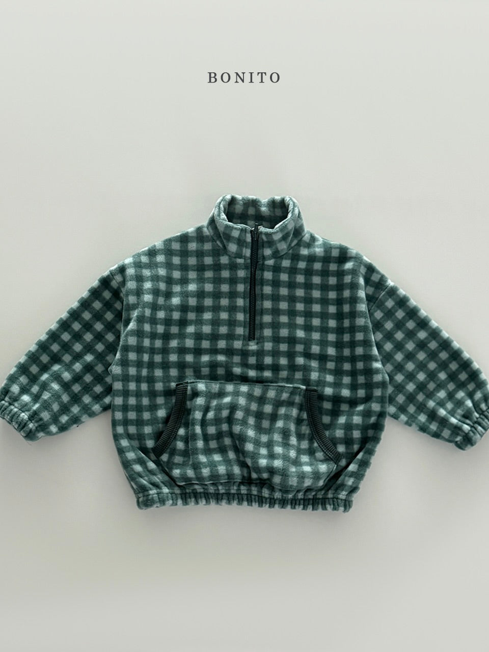 Mini check half-zip