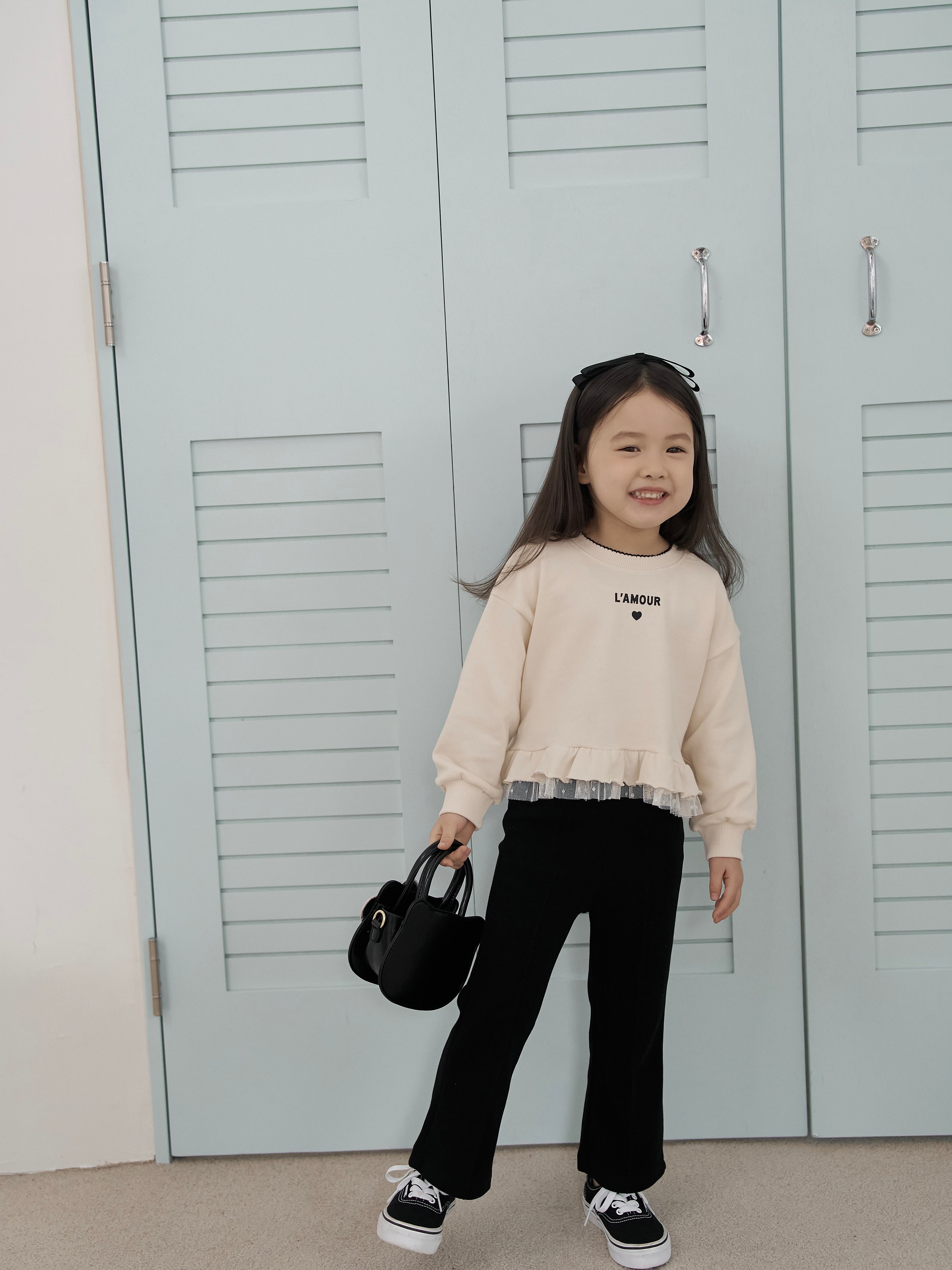 Pintuck bootcut pants