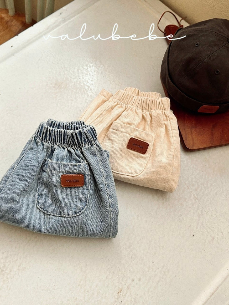 Wide leg denim pants