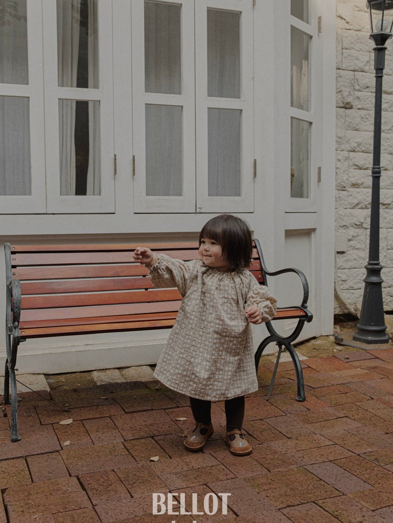 Peach check one piece