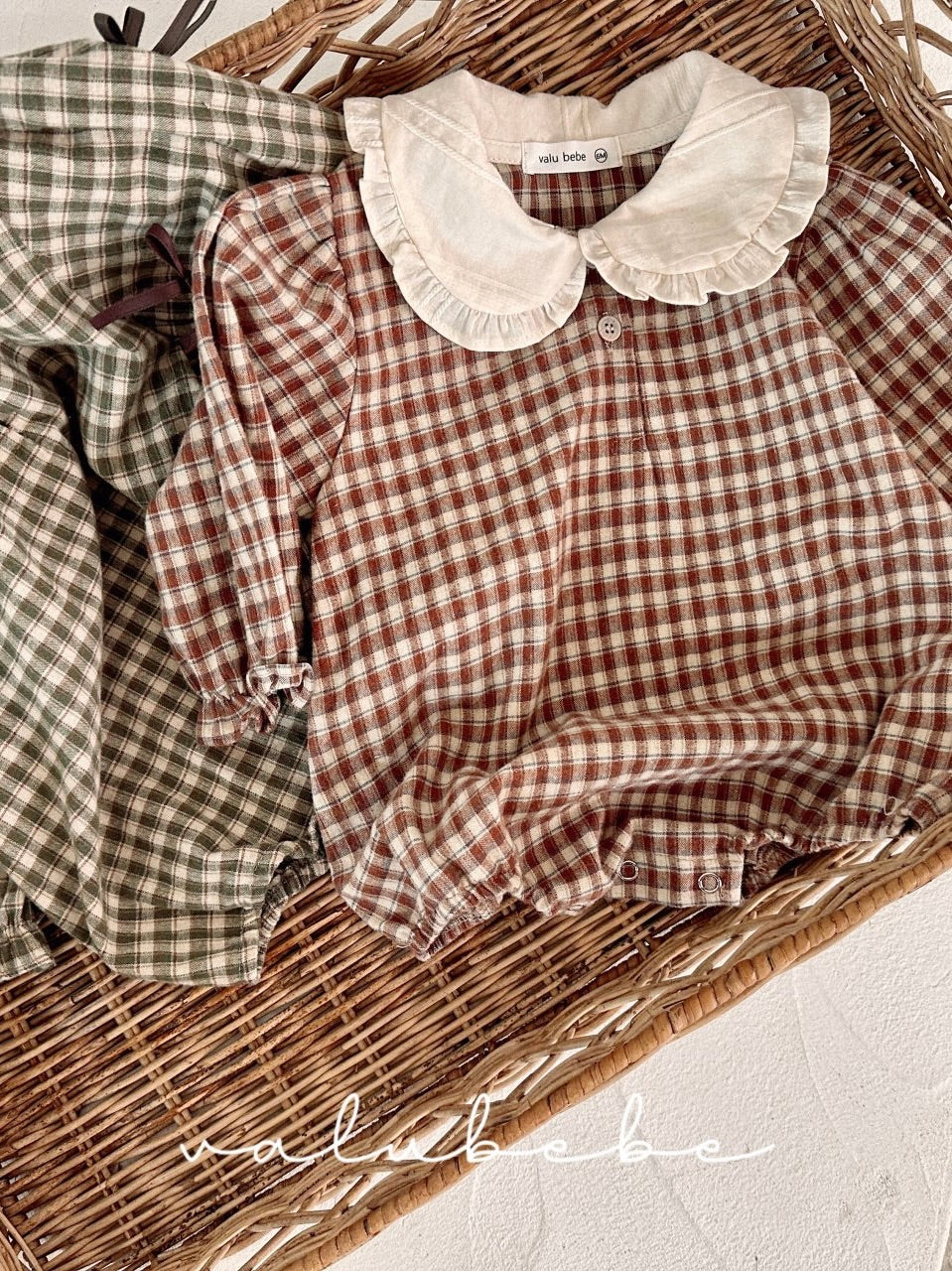 Frill ribbon collar rompers (baby)