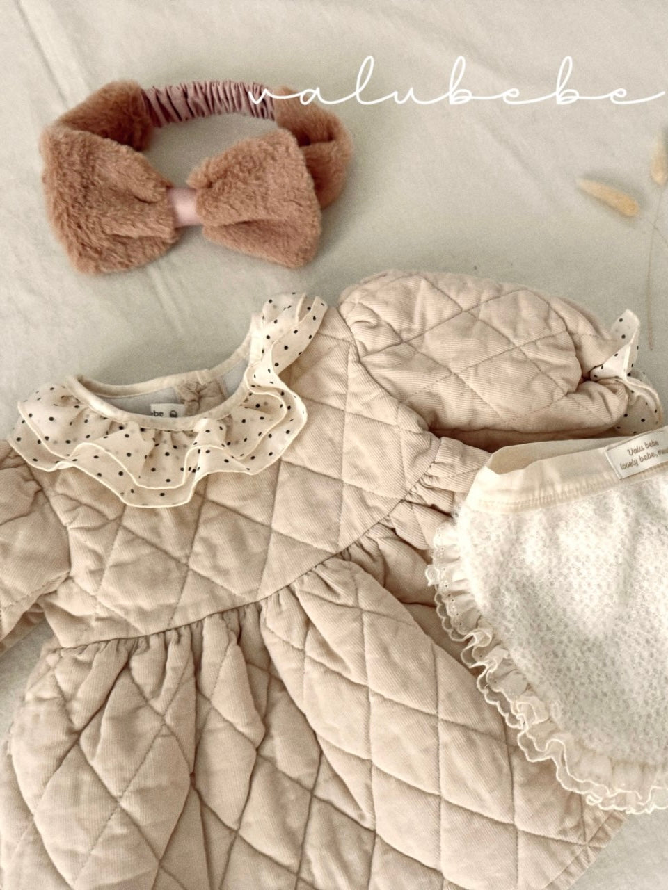 Dot collar quilted one piece (baby)