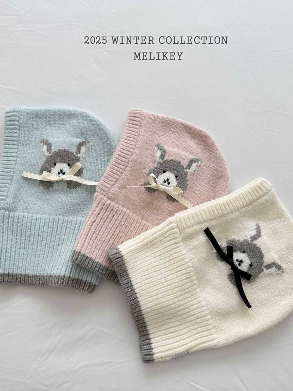 Bunny balaclava (with ribbon brooch)