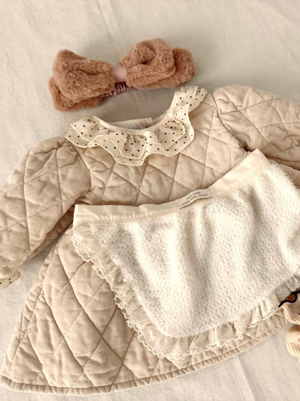 Dot collar quilted one piece (baby)