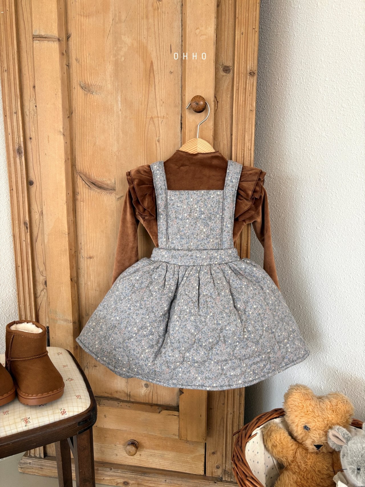 Floral quilted overall skirt