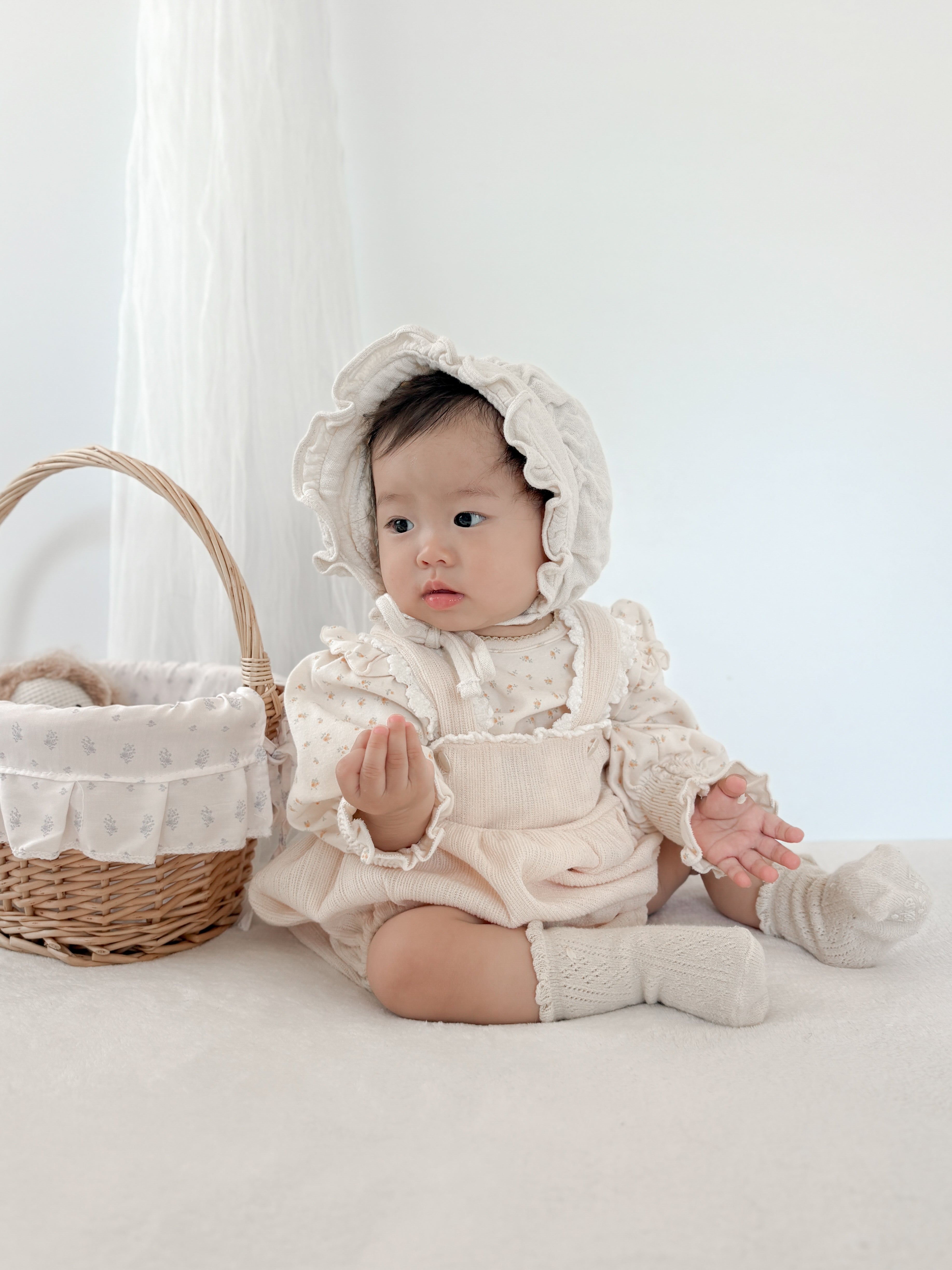 Lumi lace suspender rompers