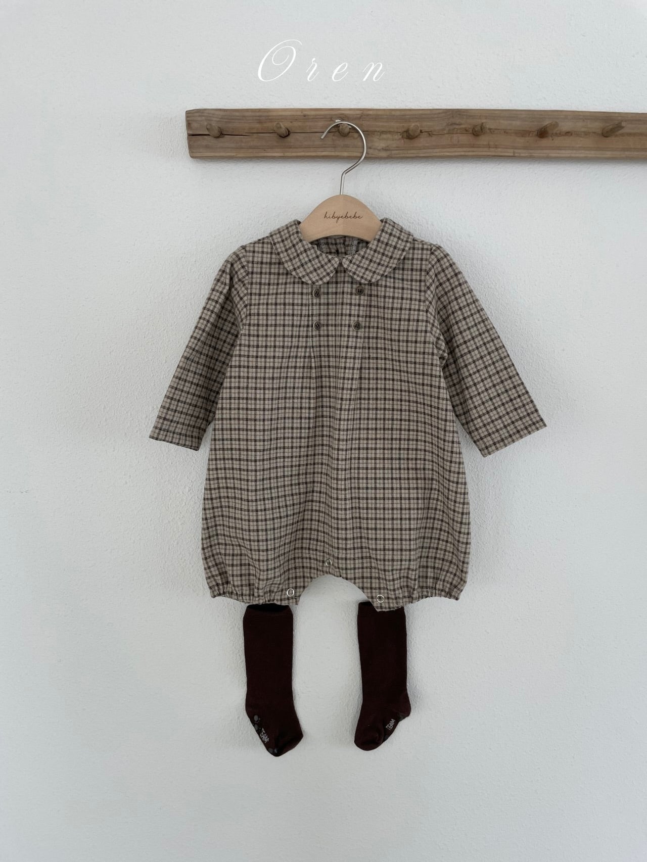 Brioche check rompers (unisex)