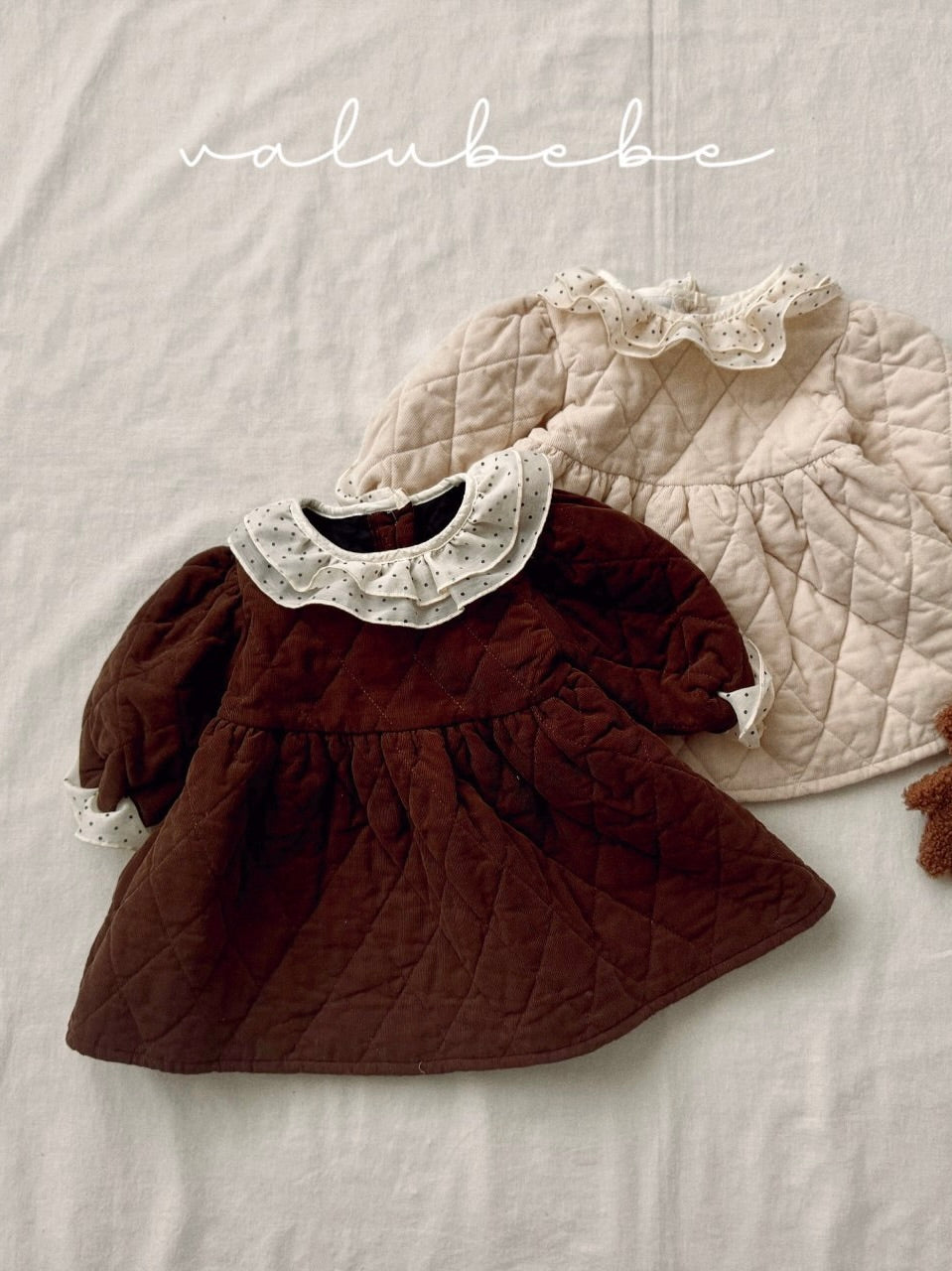 Dot collar quilted one piece (baby)