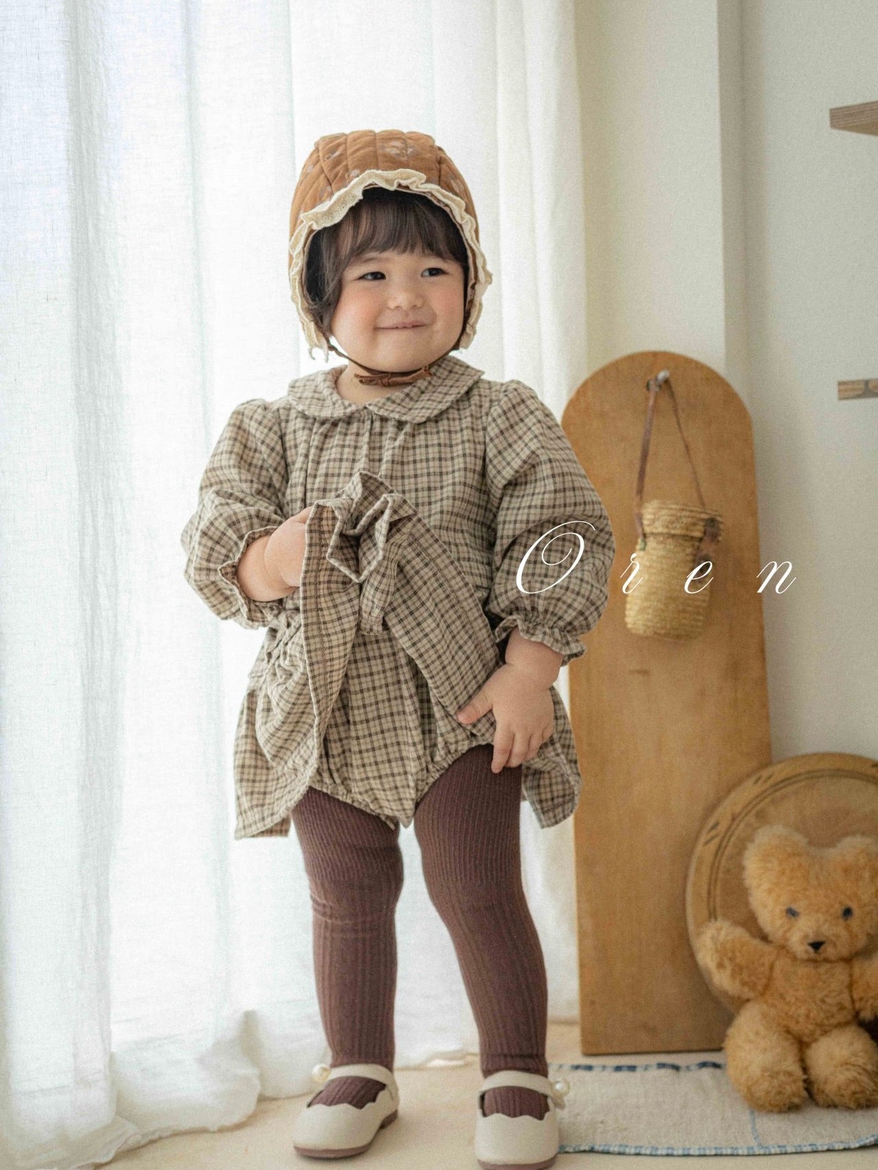 Brioche check rompers (unisex)