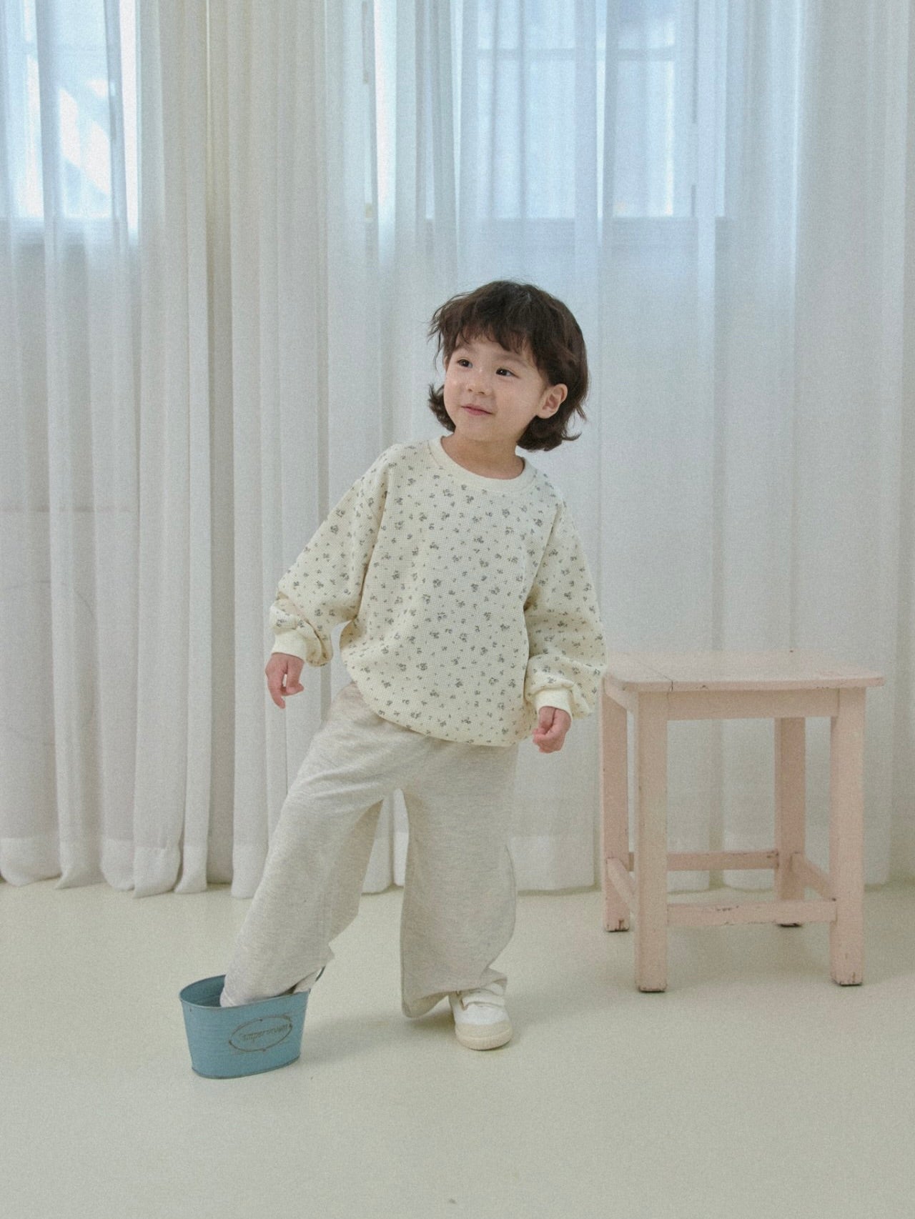 Flower waffle sweatshirt