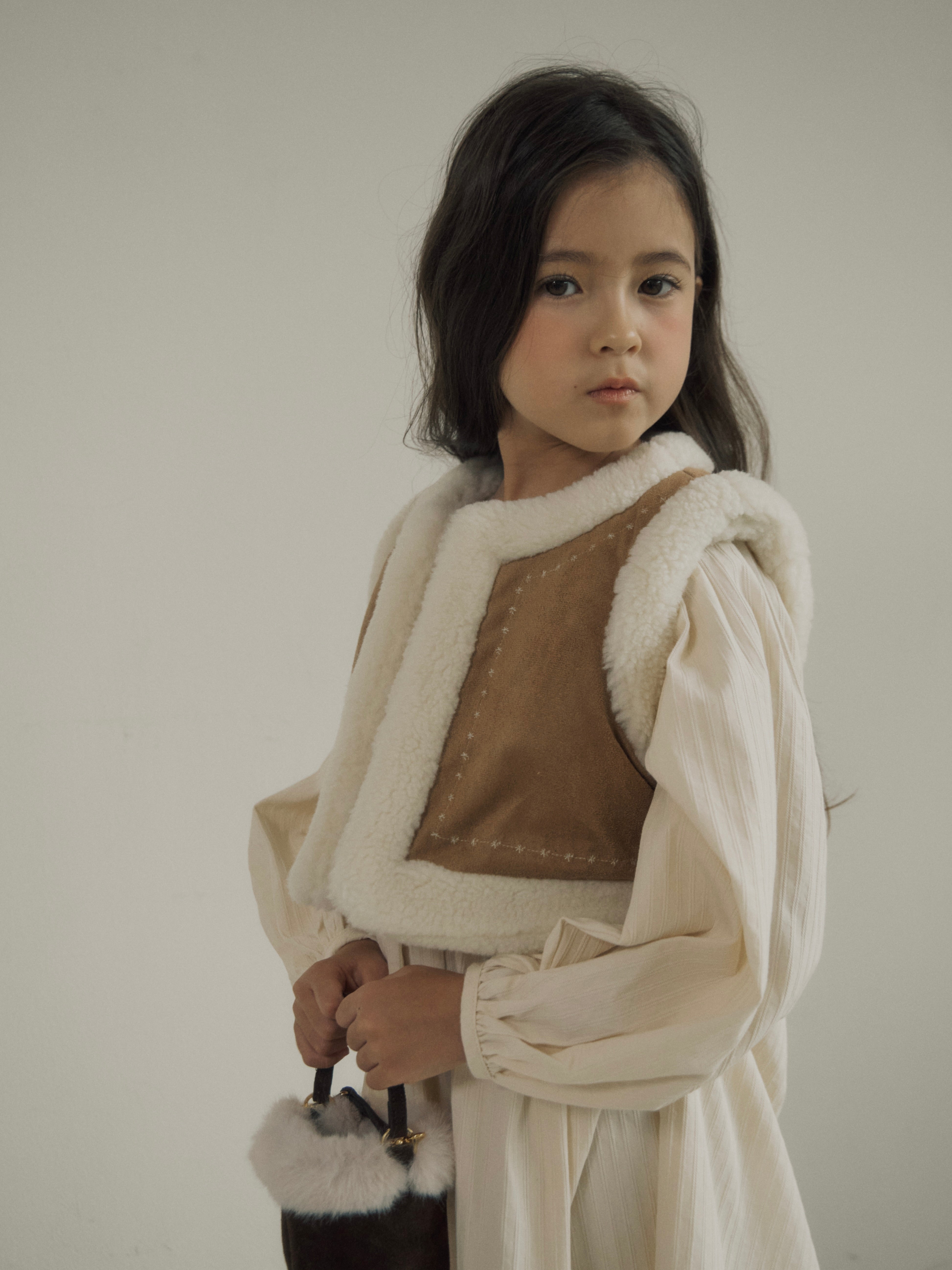 Suede reversible fur vest