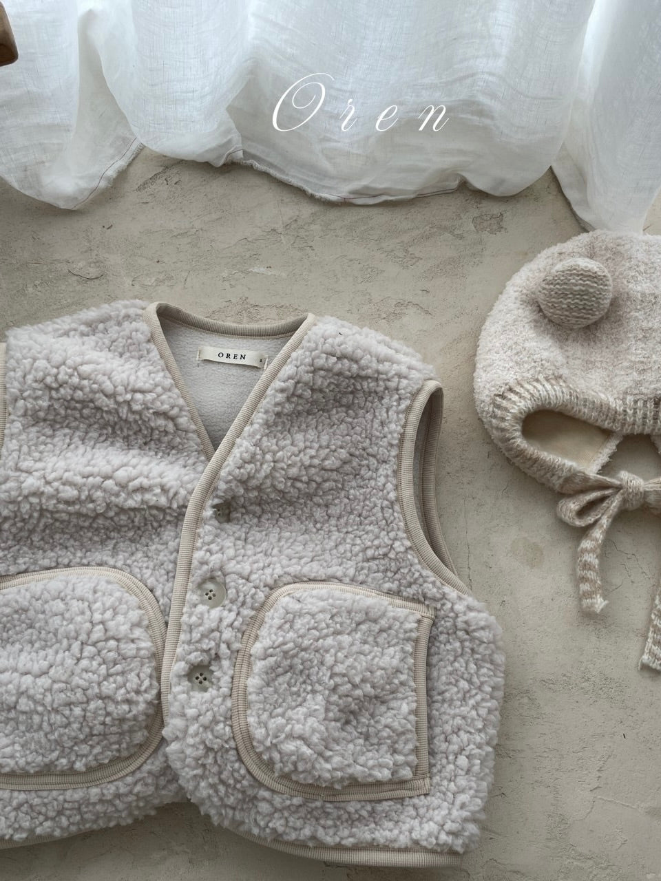 Bear fleece vest (baby)