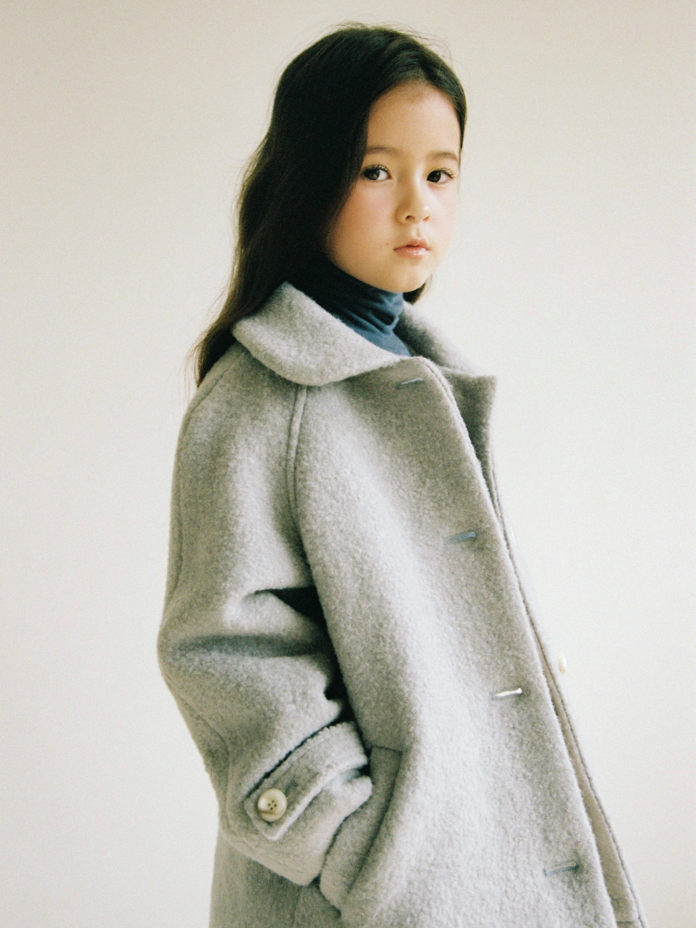 Noa wool coat (haze blue)