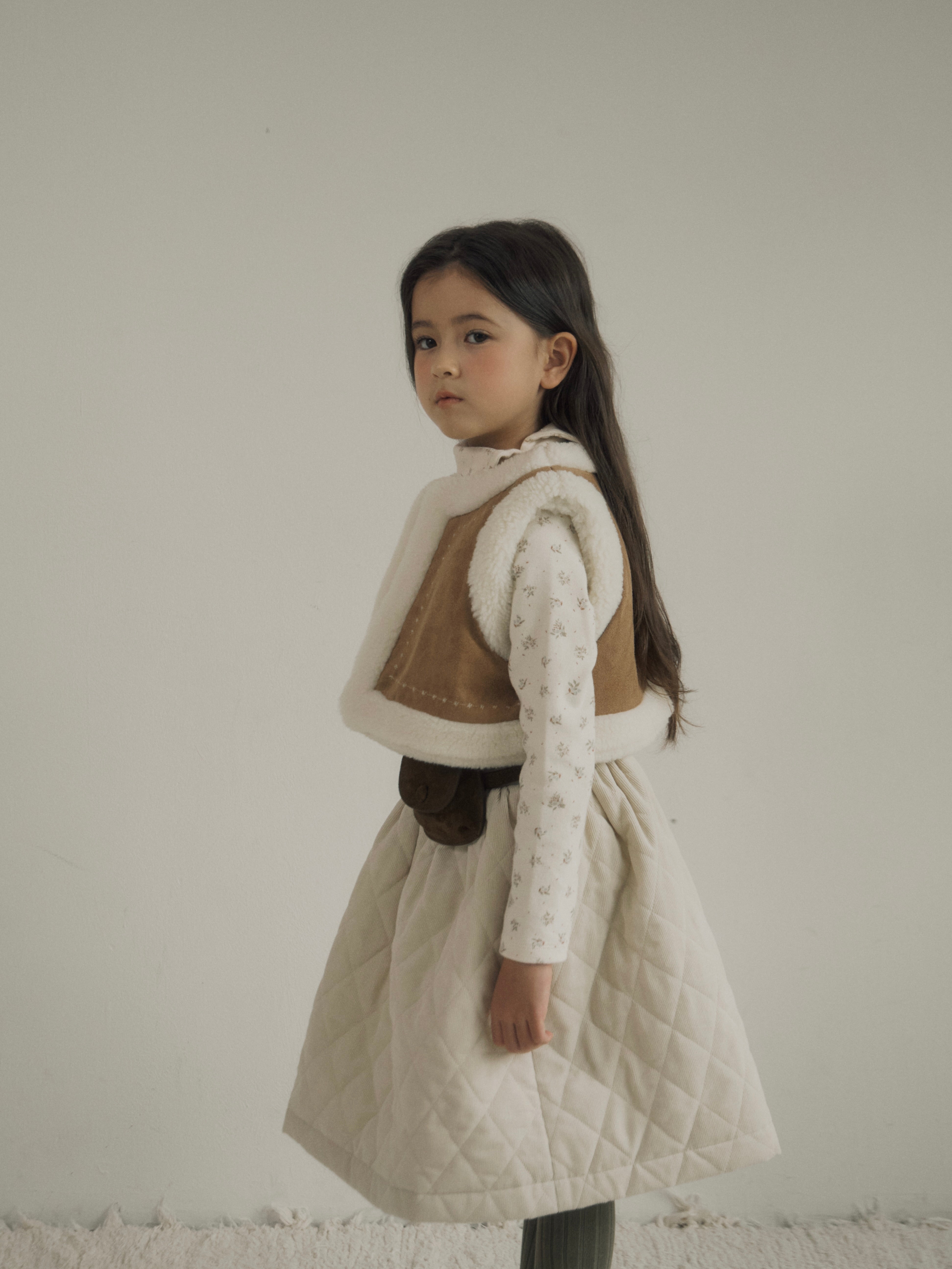 Suede reversible fur vest