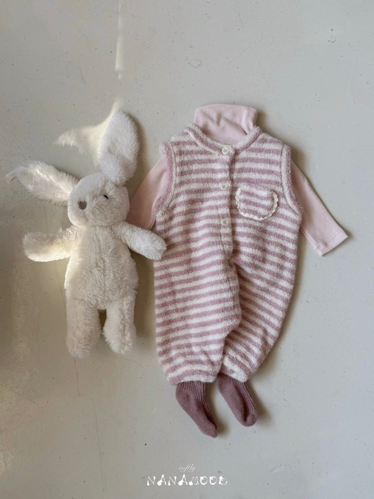 Soft stripe coverall