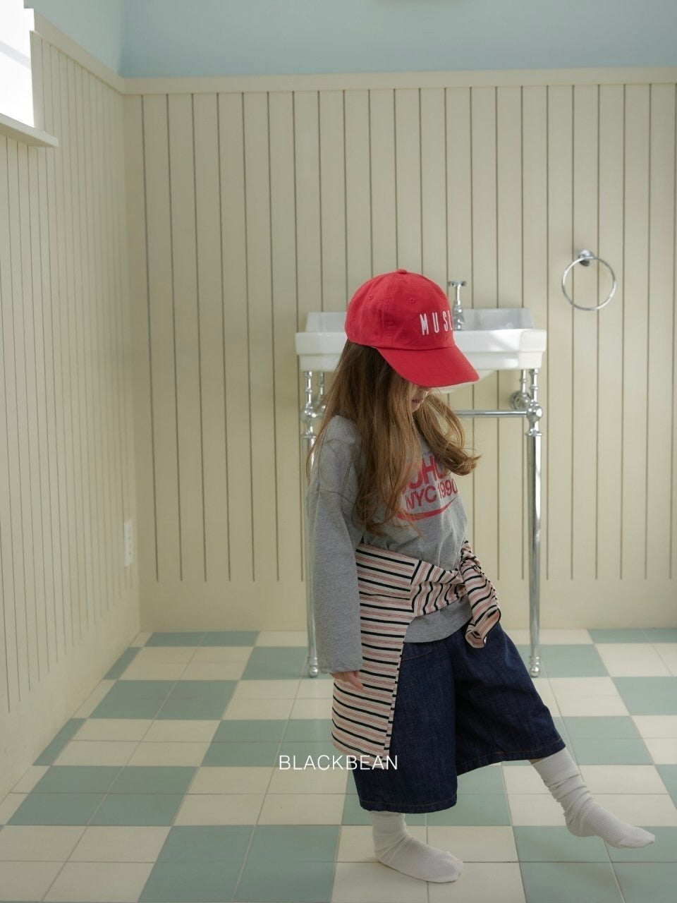 Raw denim pocket jeans