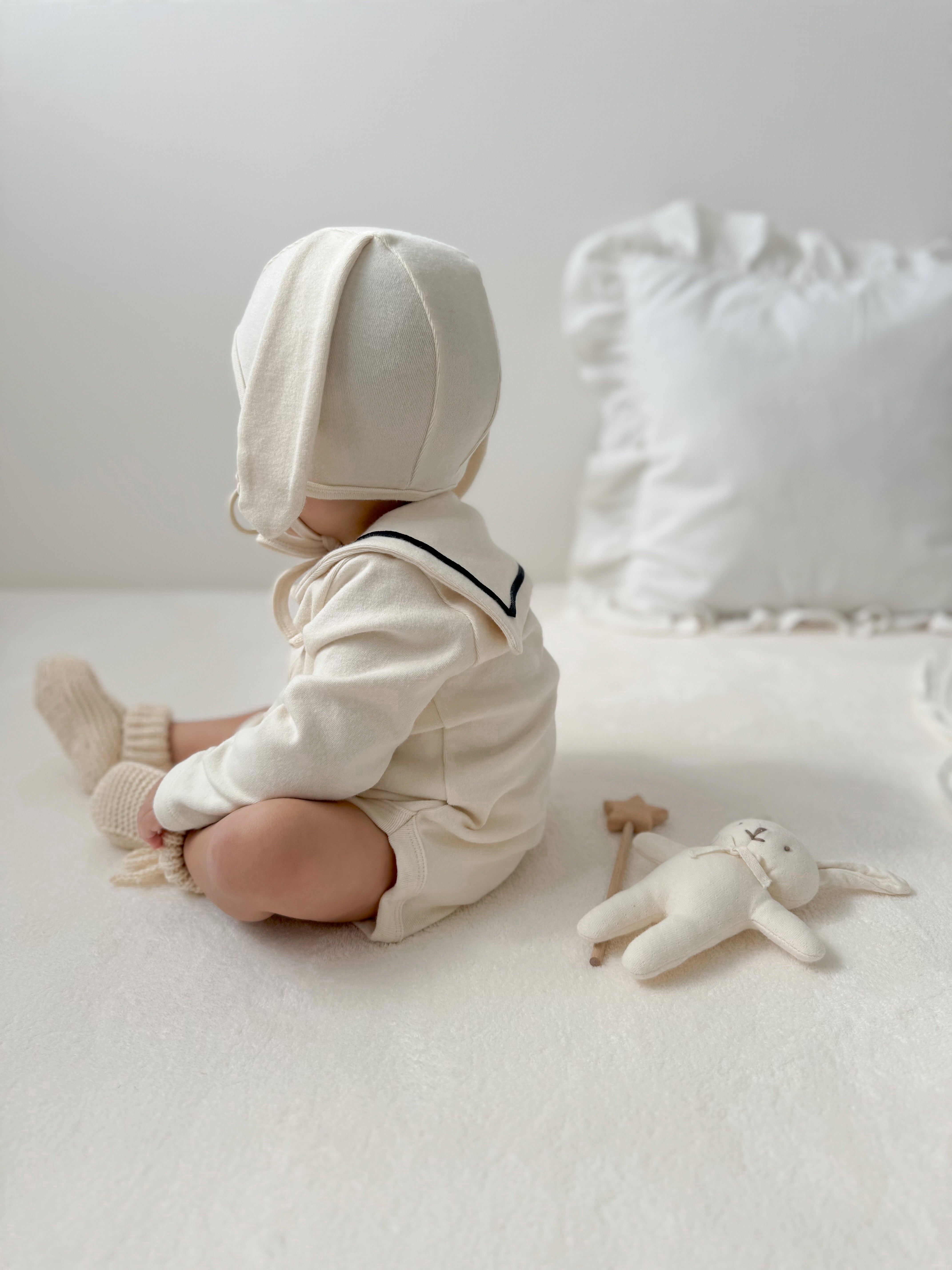 Bunny sailor suit with bonnet