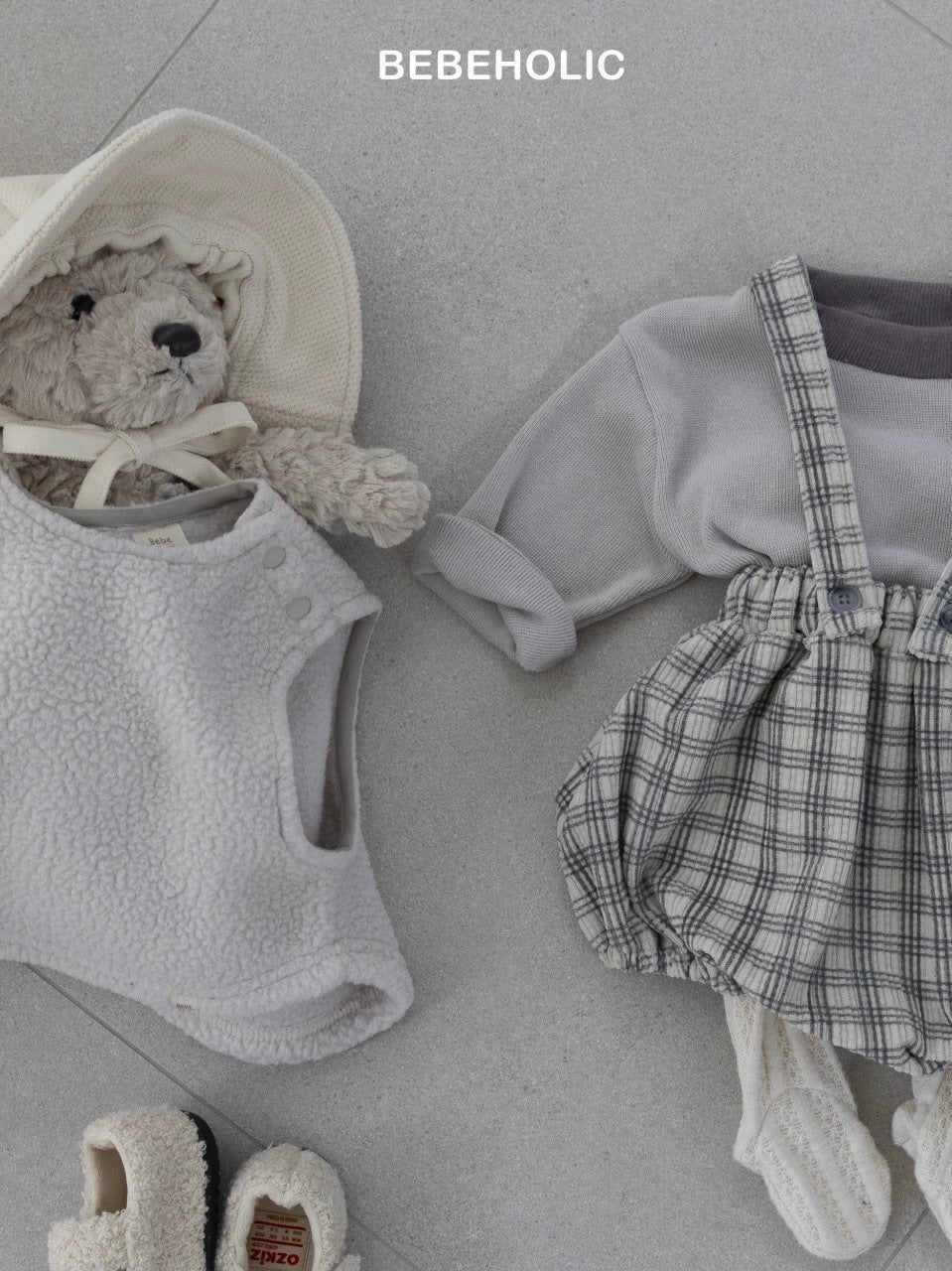 Soft check suspender bloomer