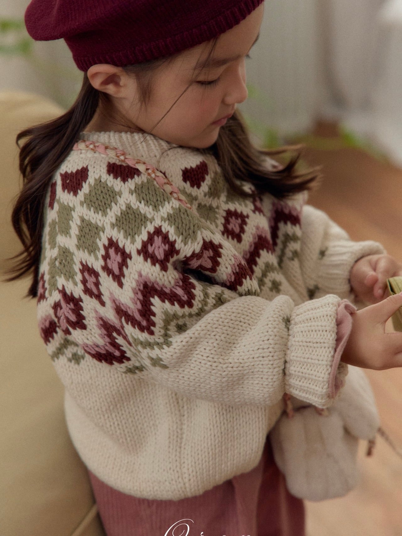 Reversible knit cardigan (2 way)