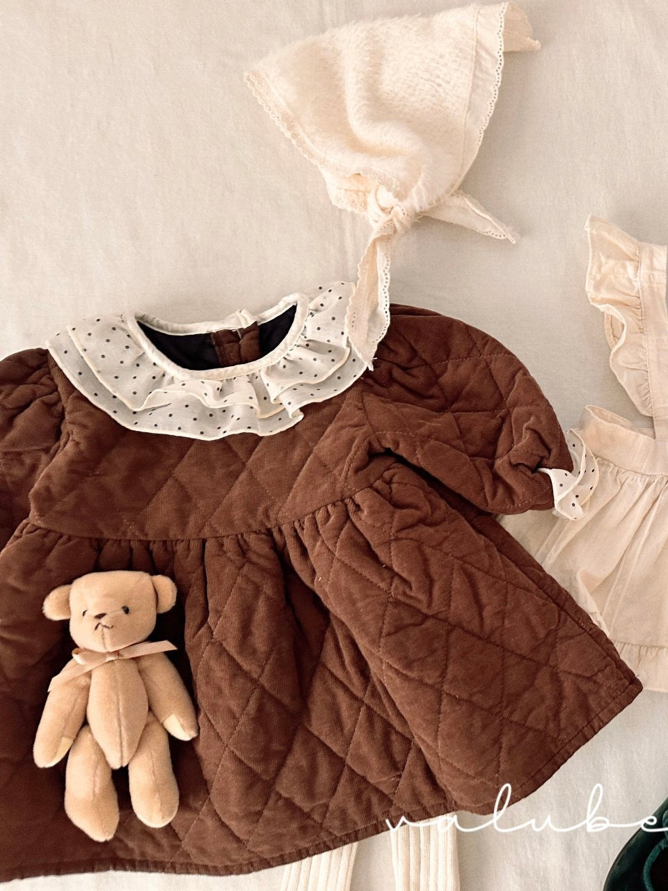 Dot collar quilted one piece (baby)