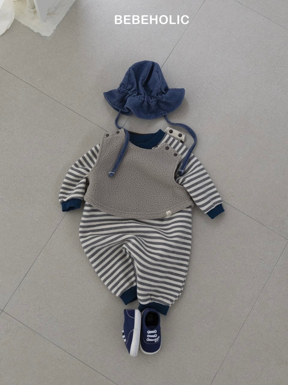 Papillon stripe rompers