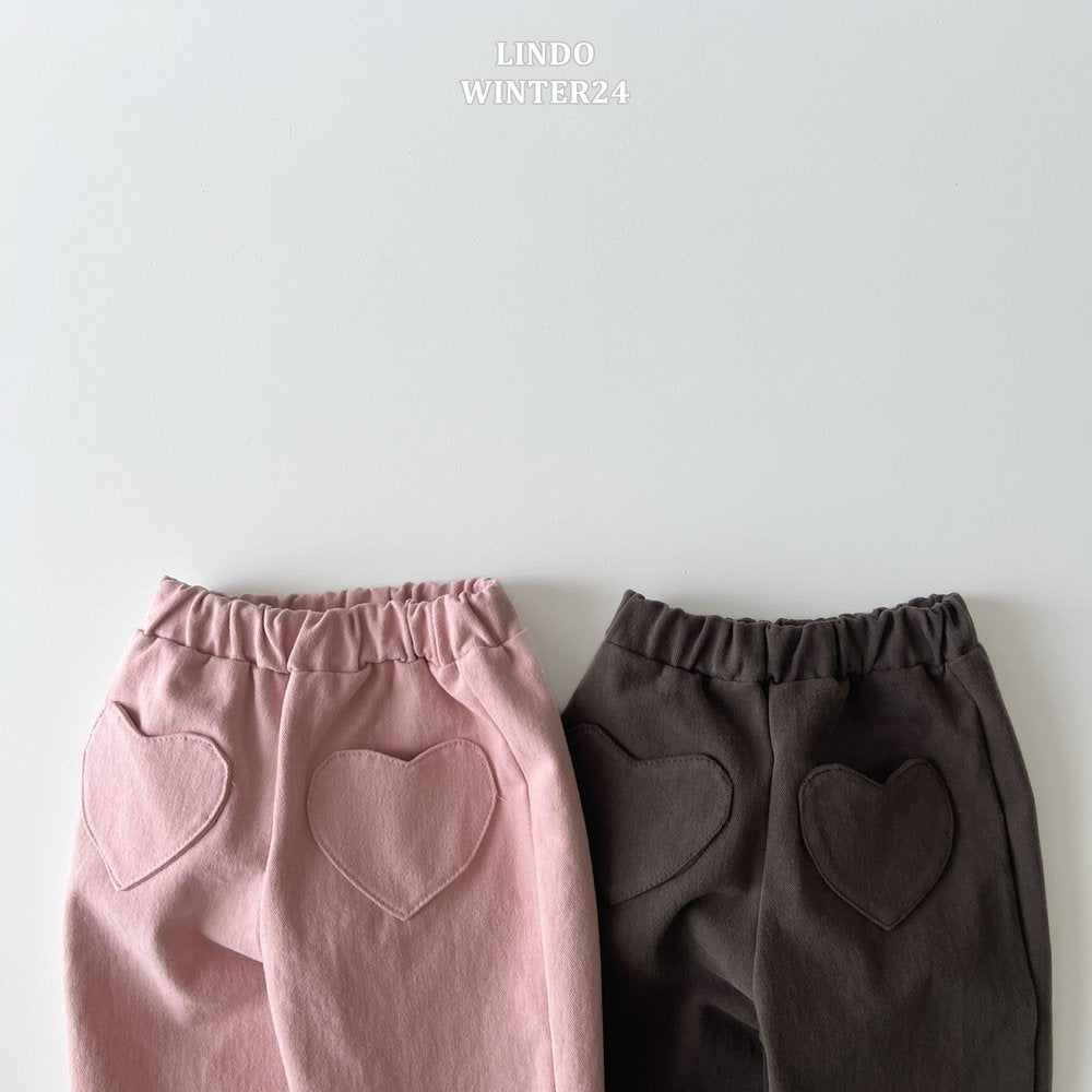 Cotton heart pocket pants