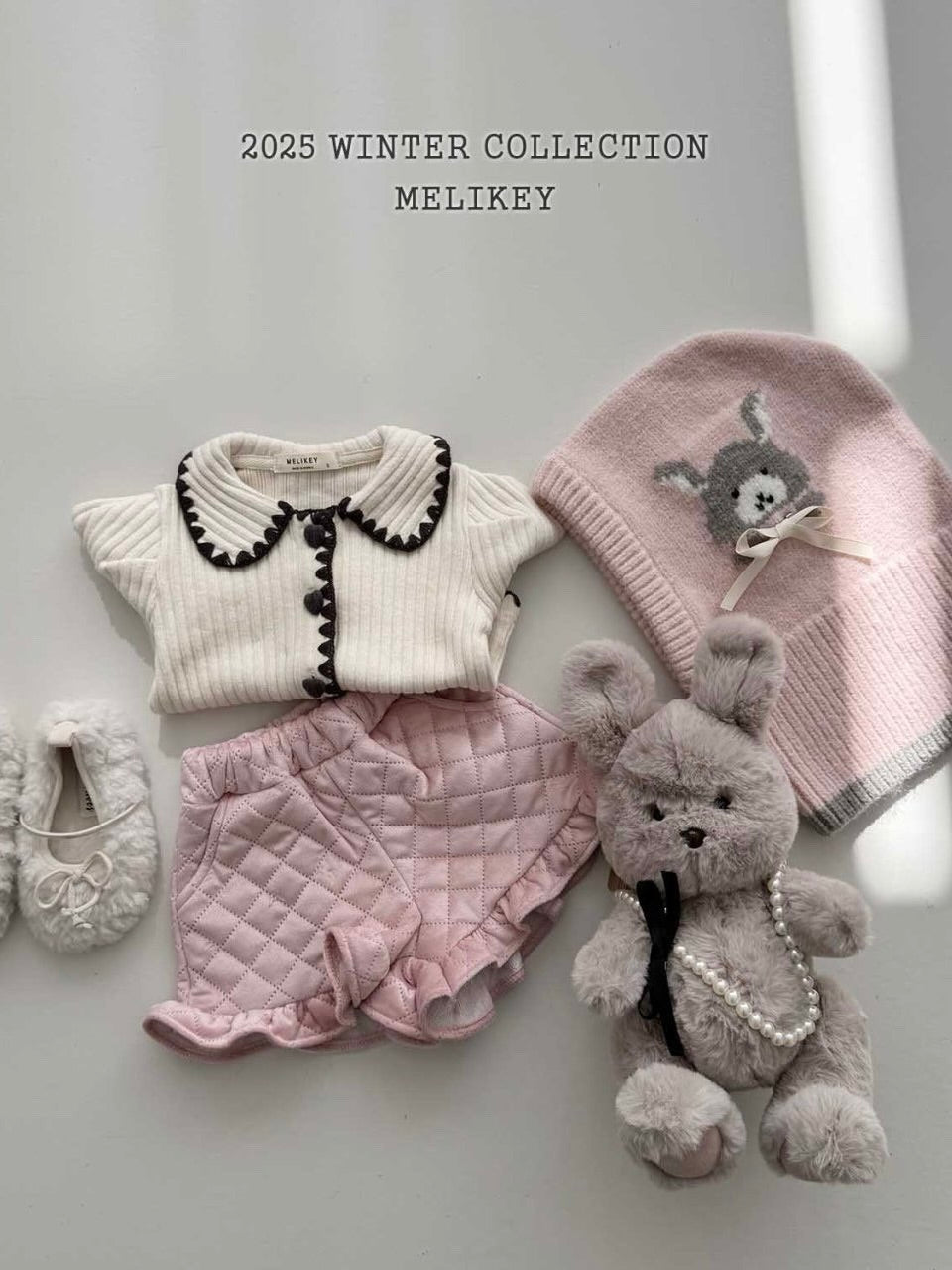 Bunny balaclava (with ribbon brooch)