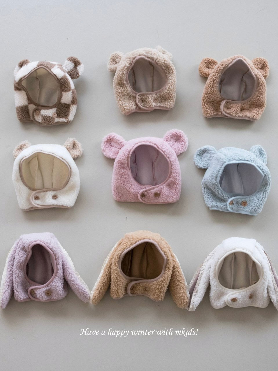 Pastel teddy bear hat