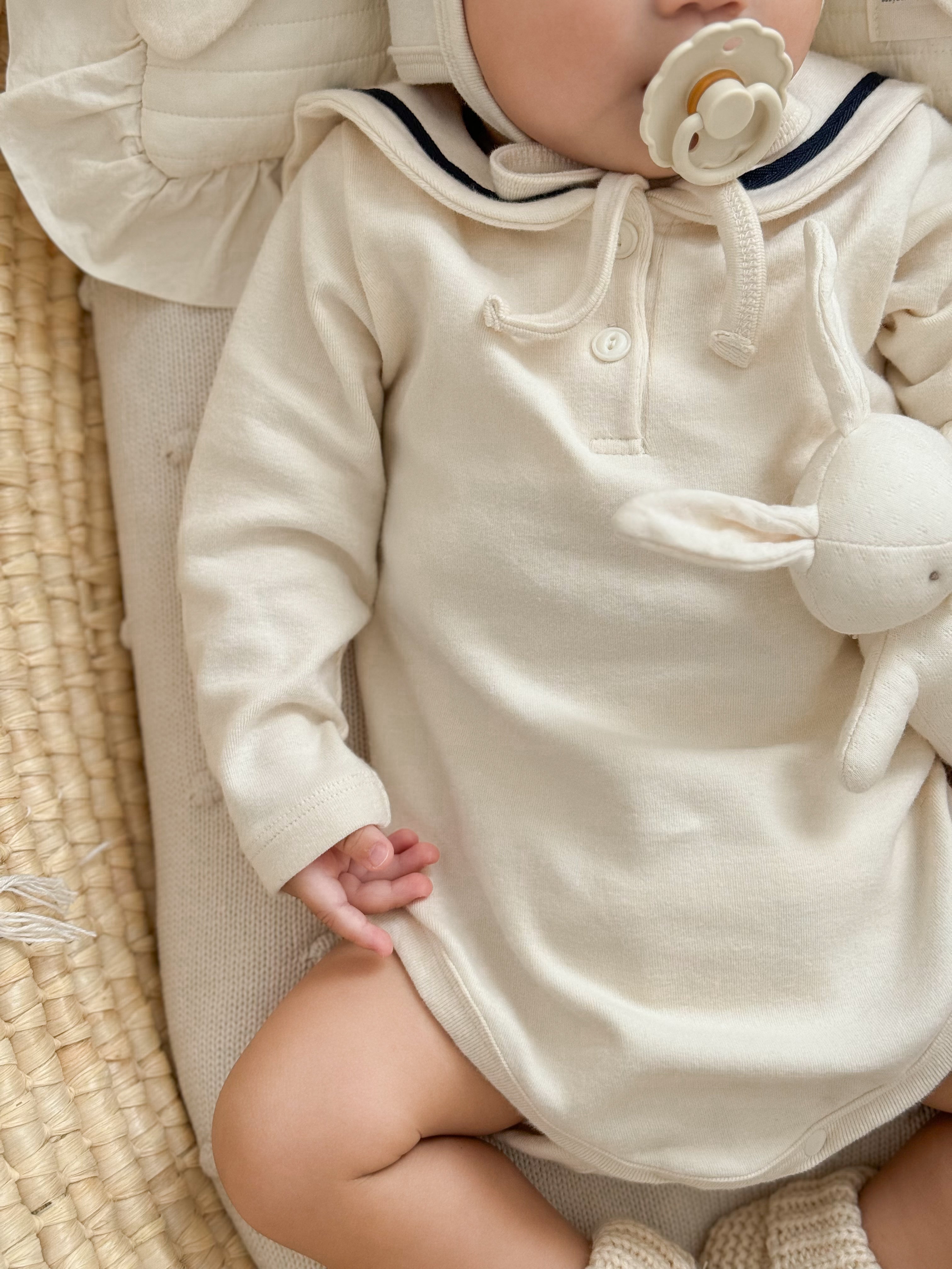 Bunny sailor suit with bonnet