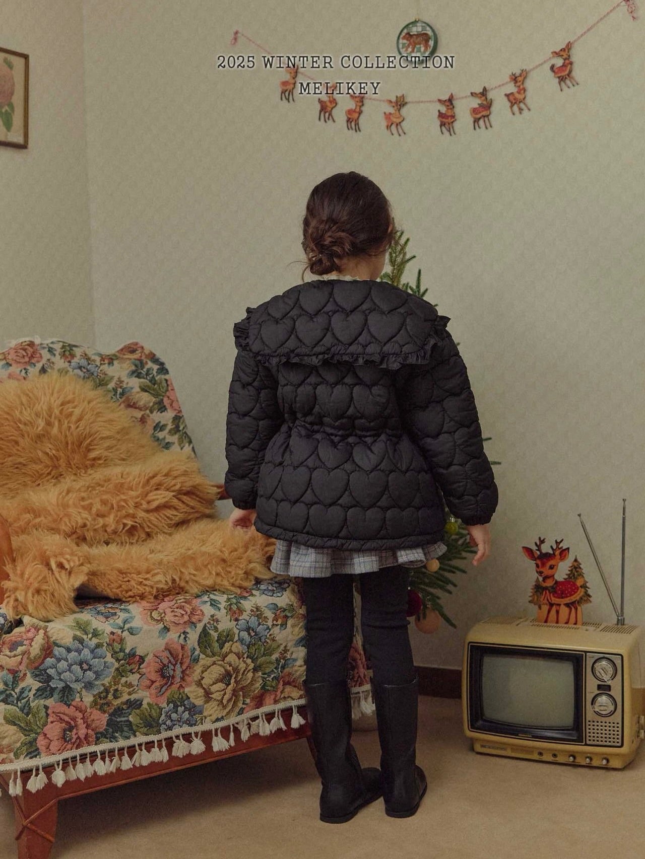 Heart quilted padding jacket