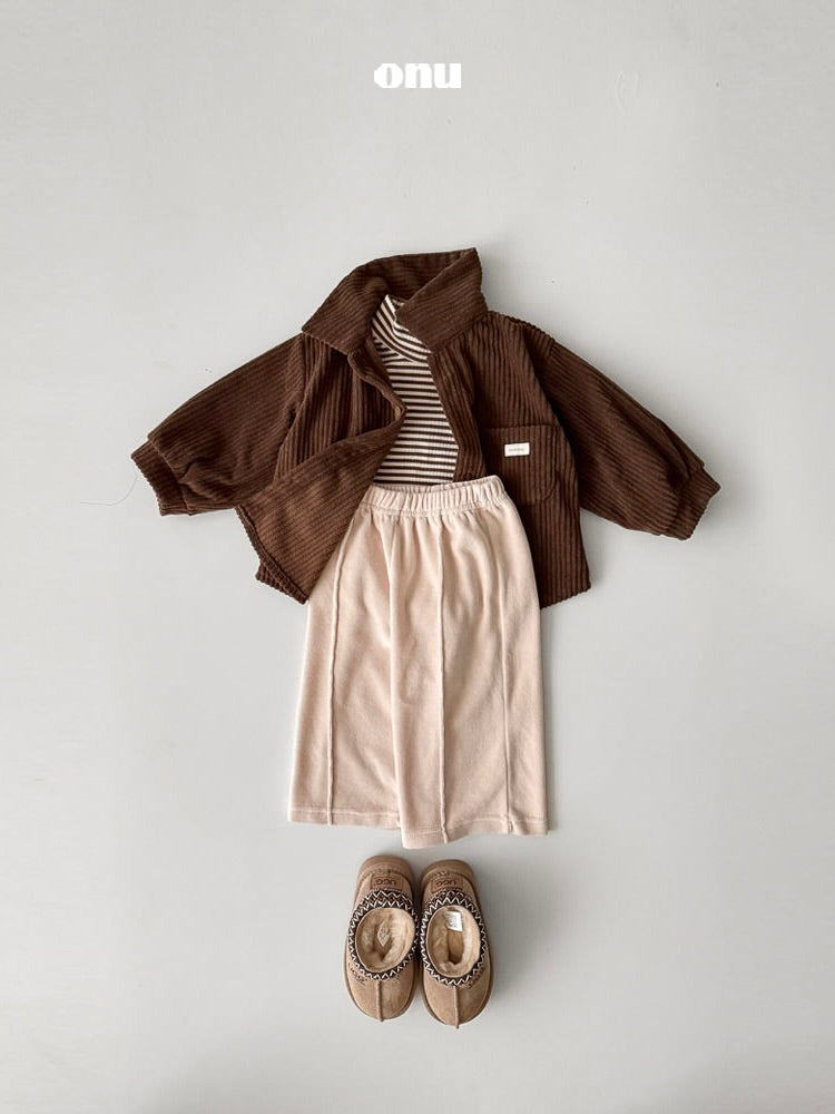 Velour pintuck pants