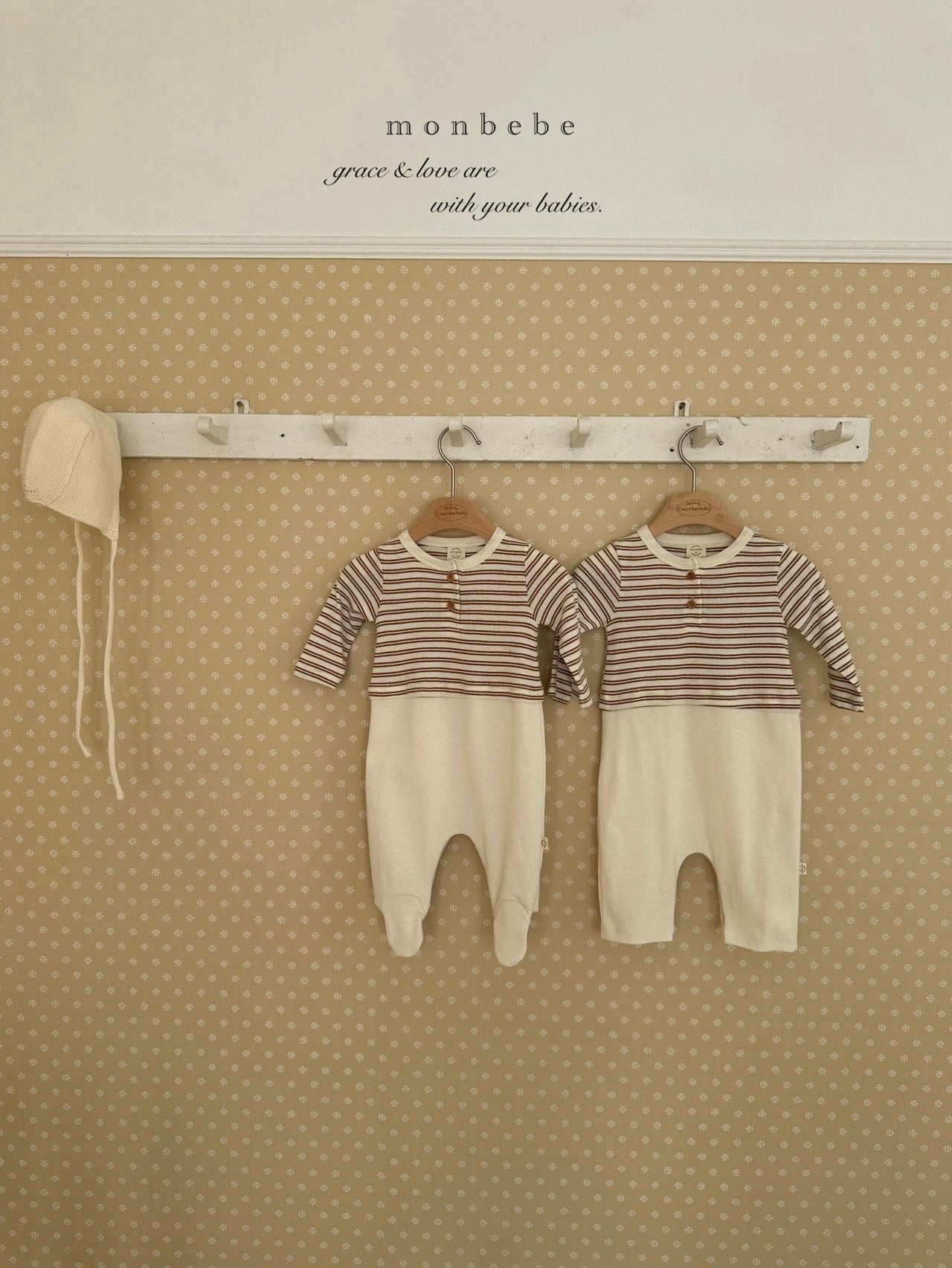 Striped contrast rompers