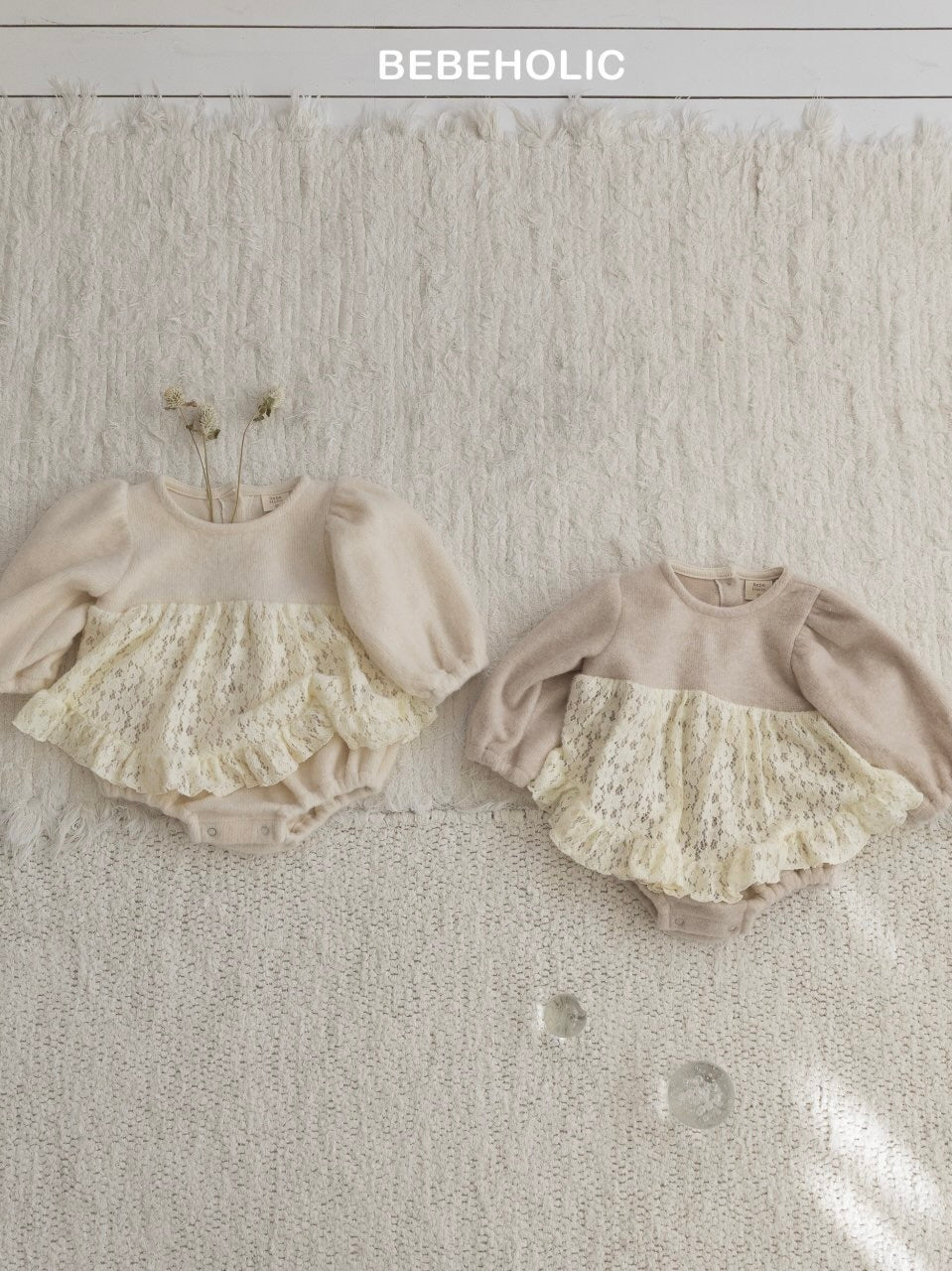 Lace frill rompers