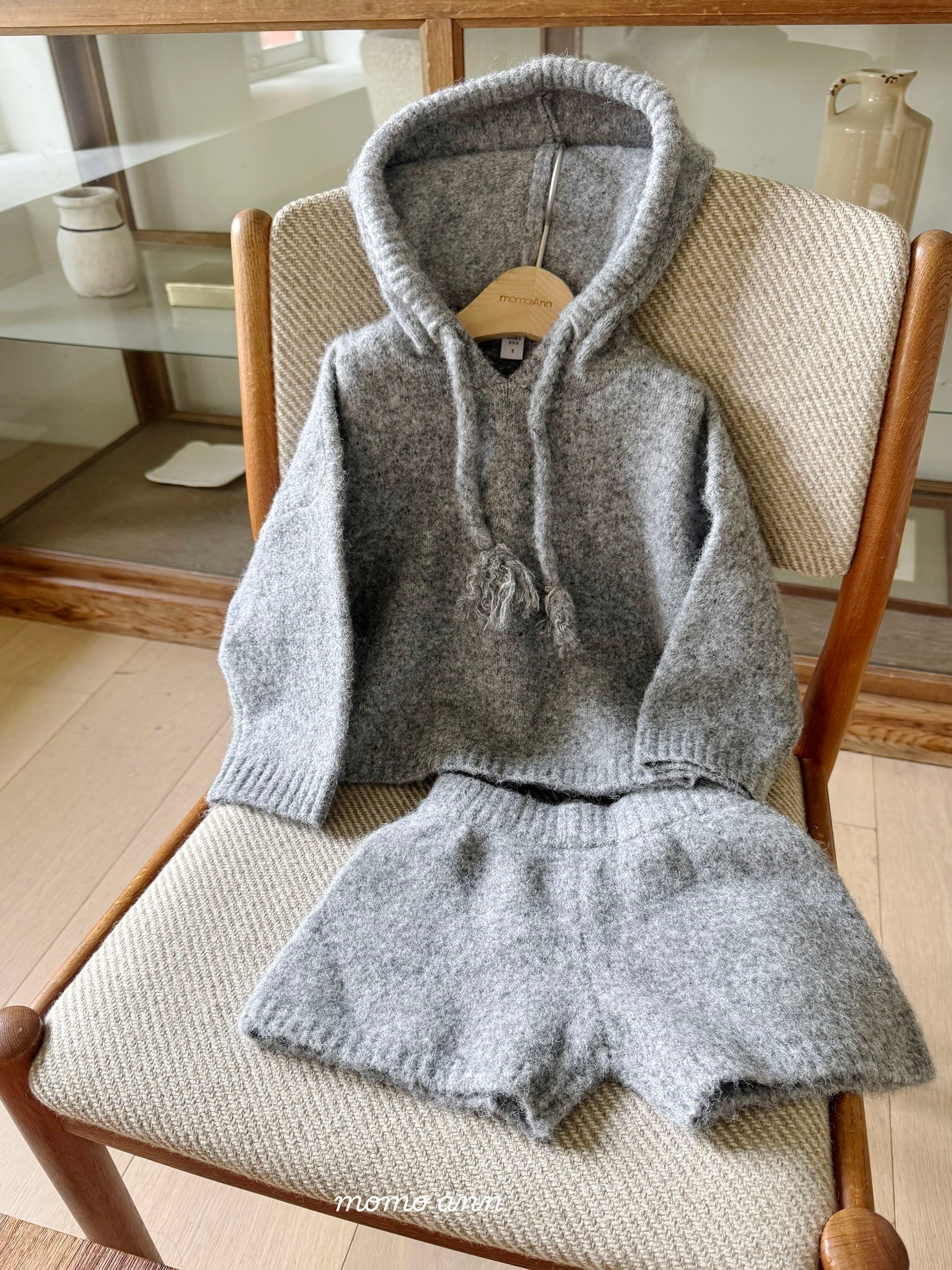 Knit hoodie set (kids and adult)