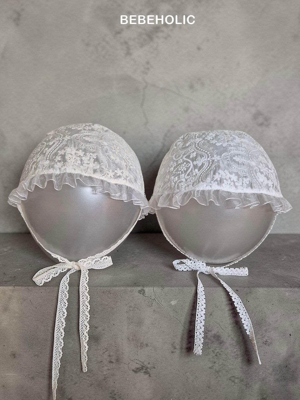 Lace ribbon bonnet