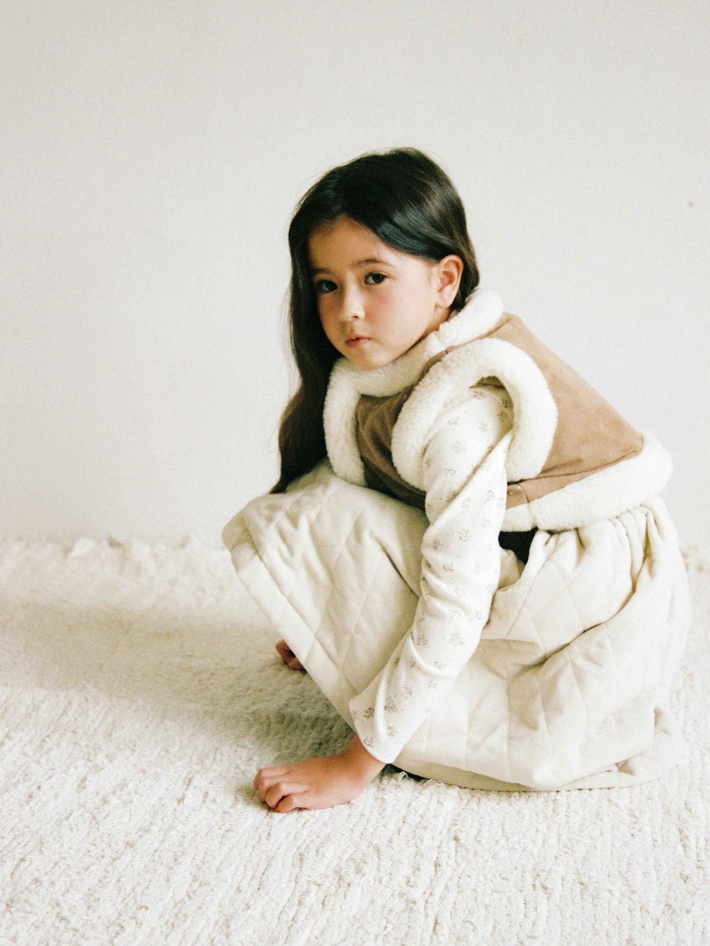 Suede reversible fur vest