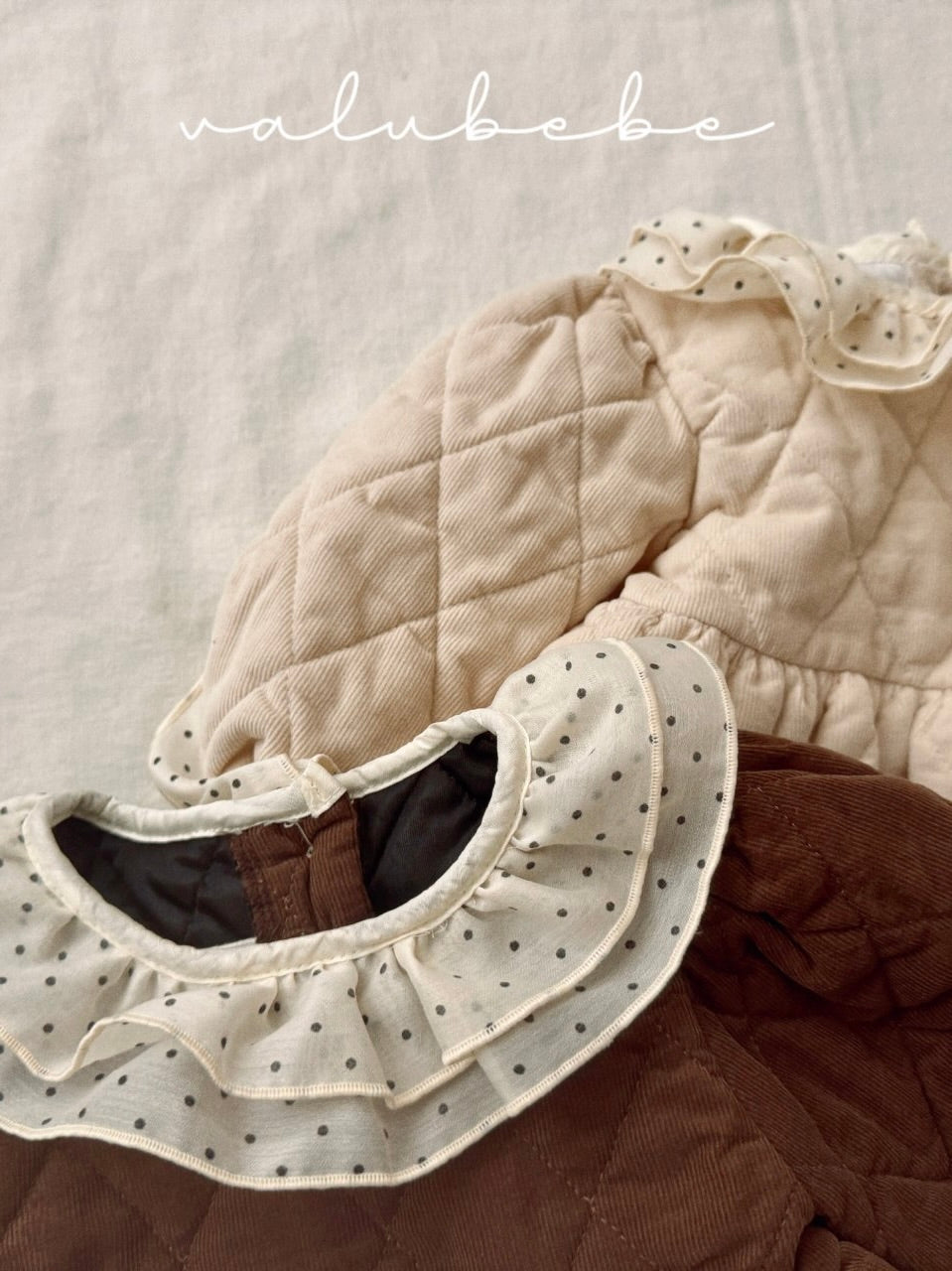 Dot collar quilted one piece (baby)
