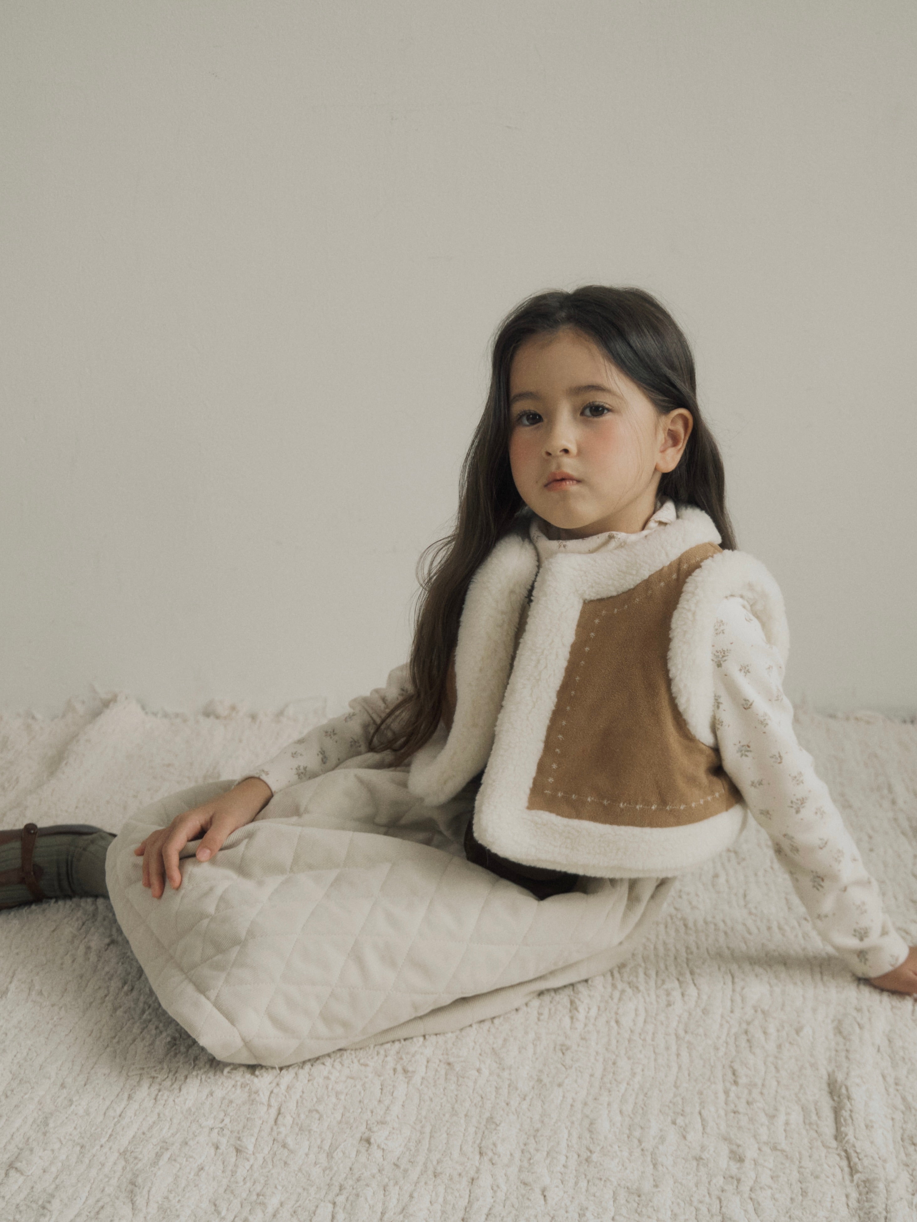 Suede reversible fur vest